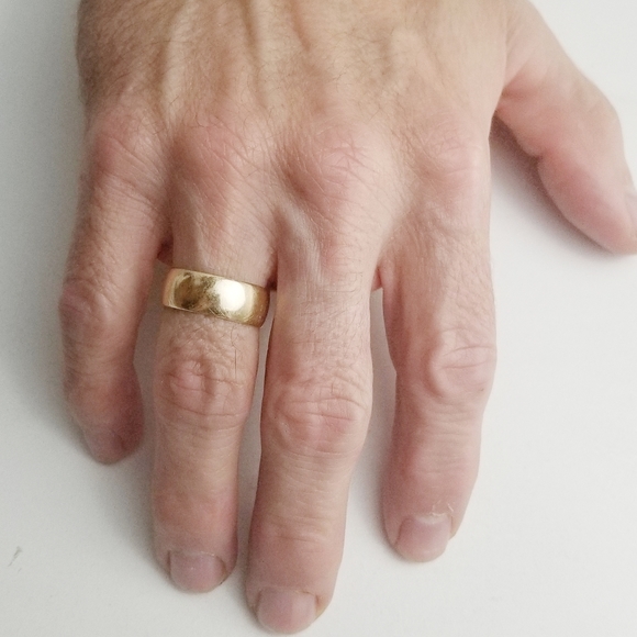 14K Gold Benchmark Men's Wedding Band Ring Size 1.5 - Picture 3 of 10